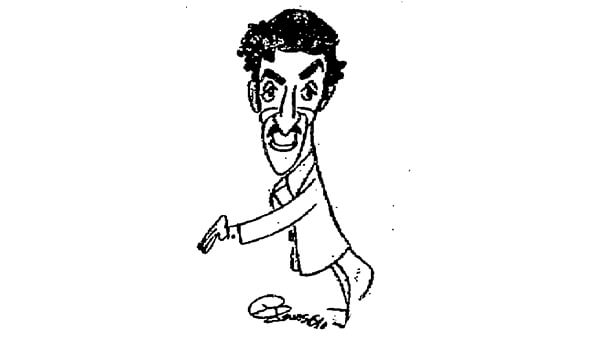 Fig. 15: Caricatura de Luis Cuenca, por el dibujante Cronos (<em>Arriba</em>, 5 de febrero de 1961).