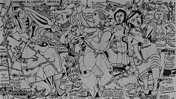 Fig. 6: Cartel de <em>Ronda de mort a Sinera</em>, por la compañía Adrià Gual, dirigida por Ricard Salvat (1966). (Fuente: Archivo CDAEM).