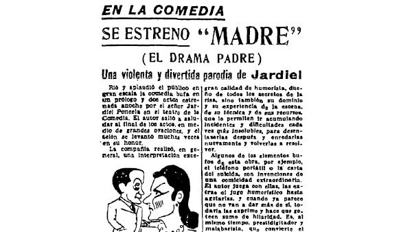 Fig. 14: “En La Comedia se estrenó <em>Madre (El drama padre)</em>”. Por A. Marqueríe. <em>Informaciones</em>, 13 de diciembre de 1941.