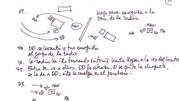 Fig. 15: César Oliva: Cuaderno de dirección de <em>Las bicicletas son para el verano</em>, de Fernando Fernán Gómez.
