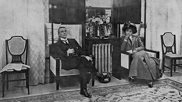 Fig. 2: María Guerrero y Fernando Díaz de Mendoza, actores y empresarios teatrales (1909). Fotógrafo: Alba. (Fuente: Archivo CDAEM).