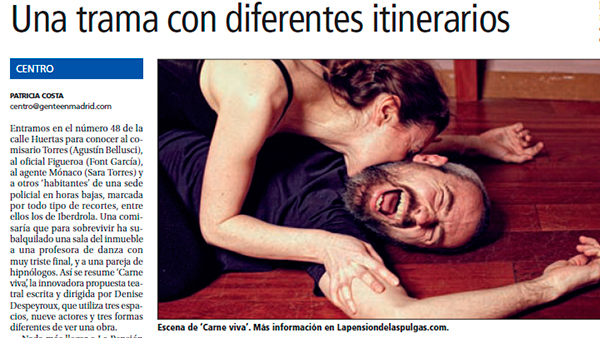 Fig. 25: “Una trama con diferentes itinerarios”, por Patricia Costa. (Gente, 04.07.2014). (Acerca de Carne viva, de Denise Despeyroux).