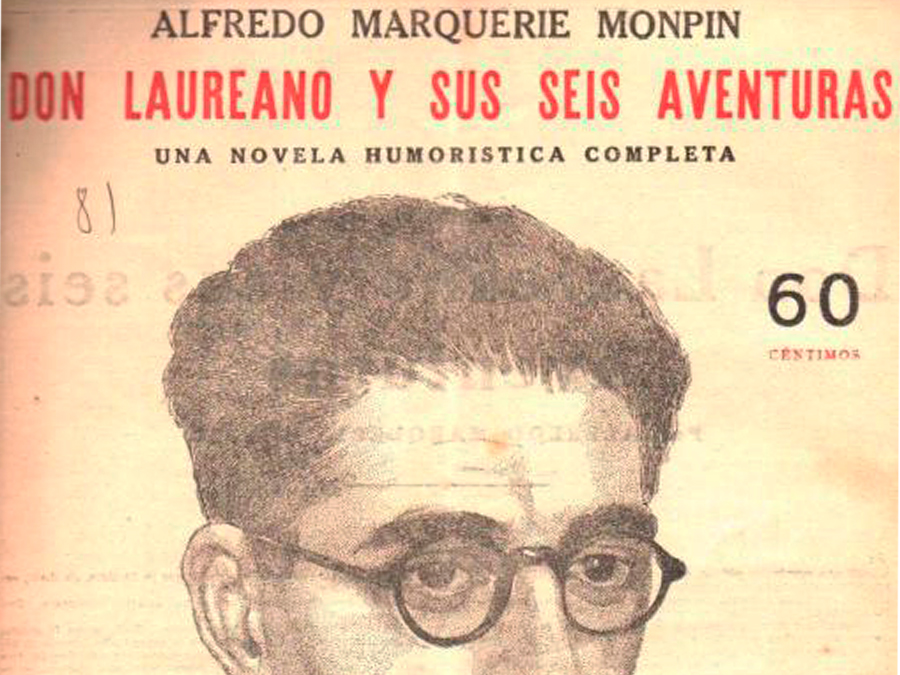 Fig. 27: Cubierta de Don Laureano y sus seis aventuras. (Una novela humorística completa) (1940), de Alfredo Marqueríe.