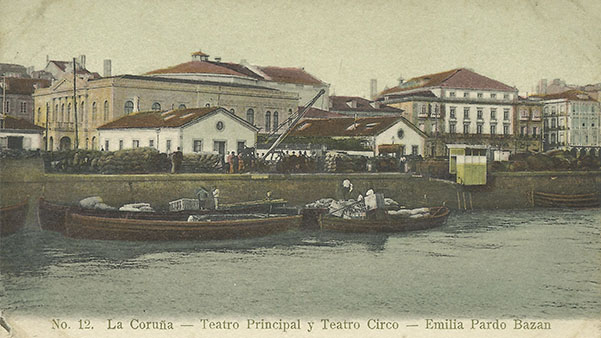 Fig. 8: Teatro Principal y Teatro Circo Emilia Pardo Bazán (La Coruña). Postal. Archivo G. Matabosch - Col. Circus Arts Foundation, 13,8x8,9cm. 