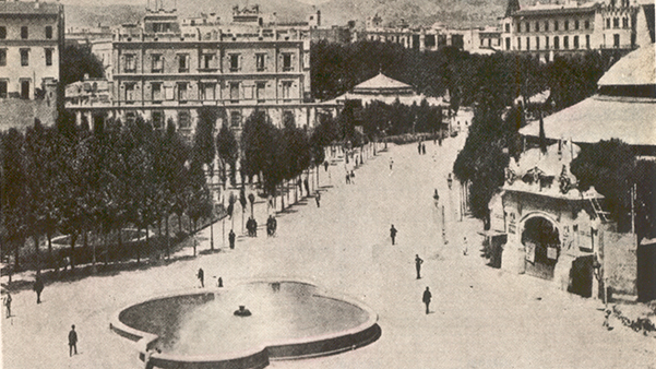 Fig. 9: A la derecha: Circo Ecuestre Alegría (Plaça de Catalunya, Barcelona, 1879-1895). Procedencia: Archivo Jordi Jané.
