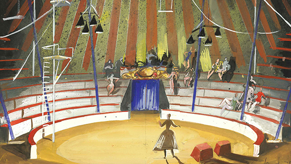 Fig. 24: Escenografía de Emilio Burgos para el montaje de Las golondrinas (Teatro de la Zarzuela, 1975). (Procedencia: Museo Nacional del Teatro).