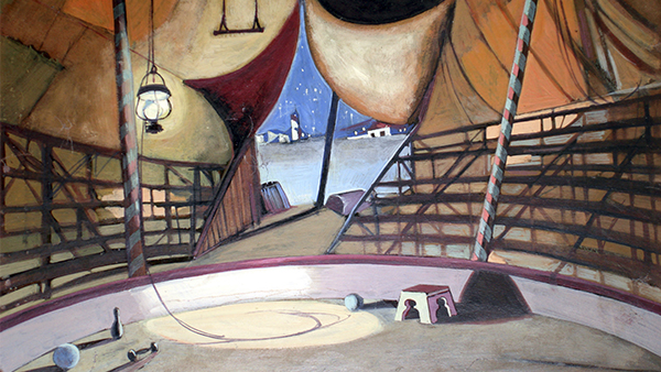 Fig. 27: Escenografía de José Paredes Jardiel para el montaje Navidad en el circo. (Procedencia: Museo Nacional del Teatro).