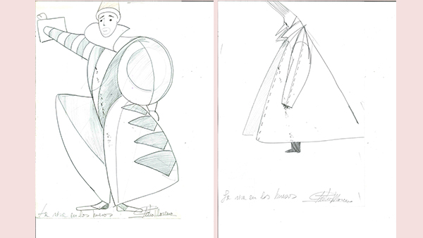Fig. 34: Figurines de Pedro Moreno para La risa en los huesos, de José Bergamín (1989). (Procedencia: Museo Nacional del Teatro).