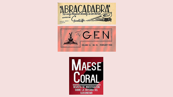 Fig. 51: Cabeceras de varias de las revistas del fondo de Ilusionismo de la Fundación Juan March. (Procedencia: Fundación Juan March).