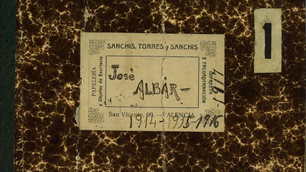 Fig. 1: Portada del cuaderno marrón de José Albar.