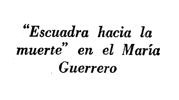 Fig 24: Caricatura de Cobos. Escuadra hacia la muerte, de Alfonso Sastre. Ya, 19 de marzo de 1953. (CDAEM).