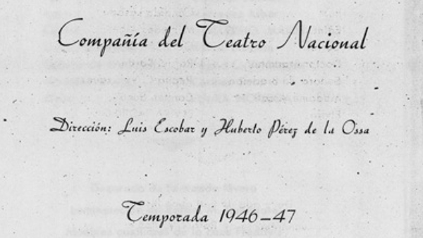 Fig. 19: Programa de mano de Un espíritu burlón, de Noel Coward. Teatro María Guerrero, 1946. (CDAEM).
