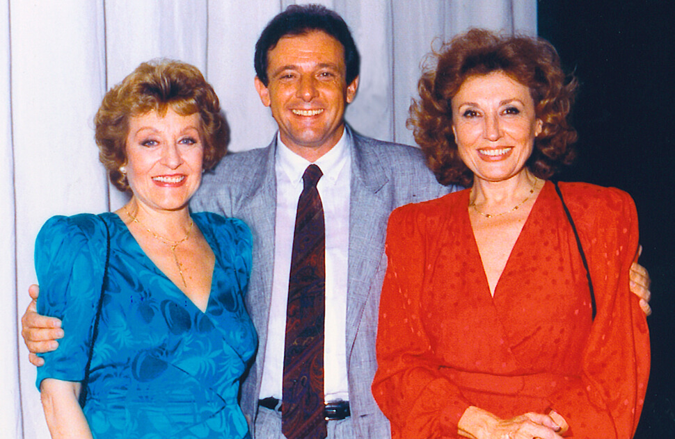 Emilio Gutiérrez Caba. Foto familiar con Irene y Julia Gutiérrez Caba