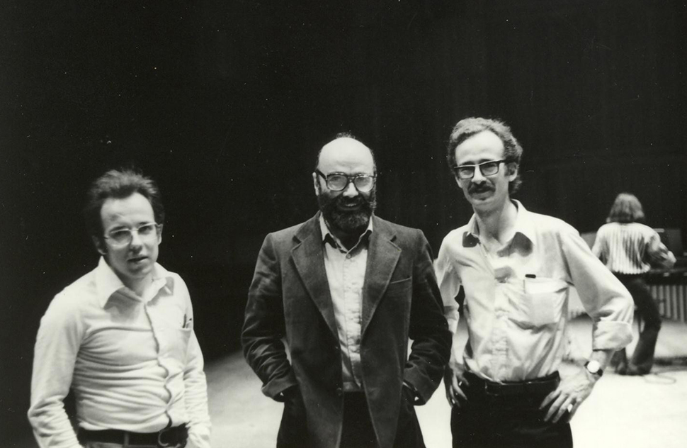 José Luis Turina con José Luis Temes y Luis de Pablo en Lisboa (1980).